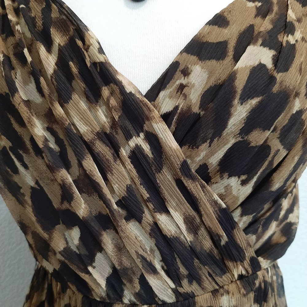NWT Jones New York Cheetah Pattern Silk Midi Dress - Picture 9 of 14